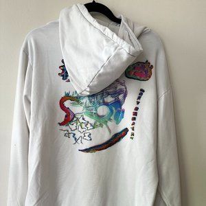 White Hoodie with Japanese Graphic Design